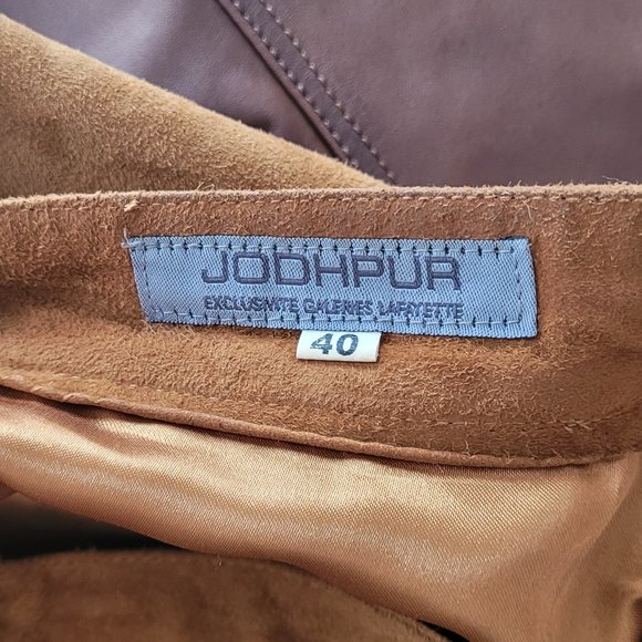 JODHPUR GALERIES LAFAYETTE VINTAGE BROWN SUEDE LEATHER PANTS - Picture 3 of 4